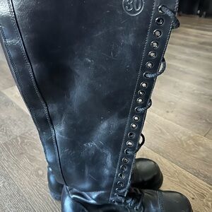 Underground Black Leather Boots